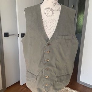 Safari green 6-button cotton vest.